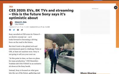 Will your next car be a Sony? CEO talks EVs, 8K and streaming